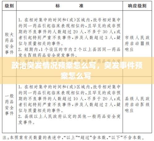 政治突发情况预案怎么写，突发事件预案怎么写 