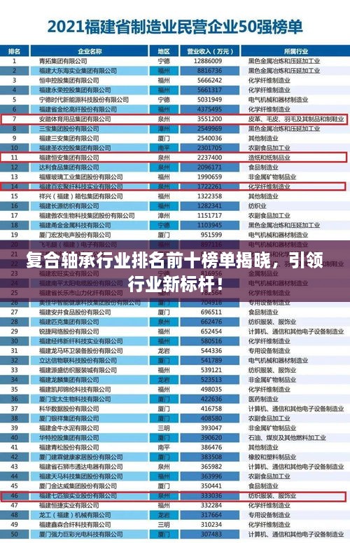 复合轴承行业排名前十榜单揭晓，引领行业新标杆！