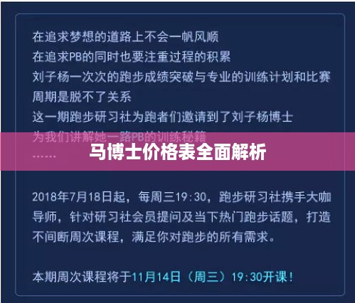 马博士价格表全面解析