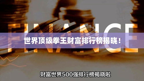 世界顶级拳王财富排行榜揭晓！