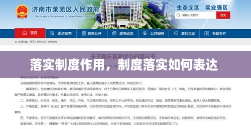 落实制度作用，制度落实如何表达 