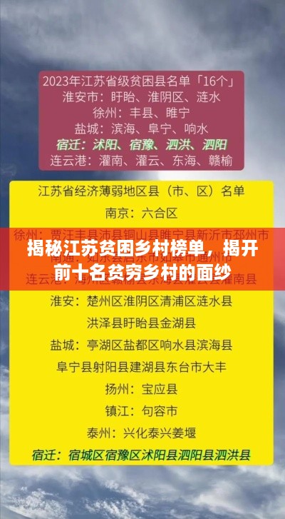 揭秘江苏贫困乡村榜单，揭开前十名贫穷乡村的面纱