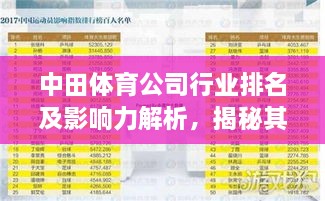 中田体育公司行业排名及影响力解析，揭秘其在业界的地位与影响力