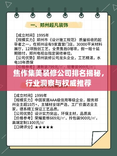 焦作集美装修公司排名揭秘，行业洞察与权威推荐