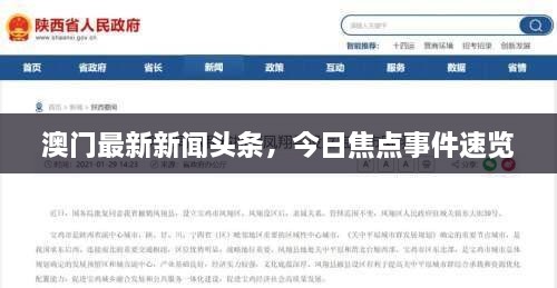 澳门最新新闻头条，今日焦点事件速览